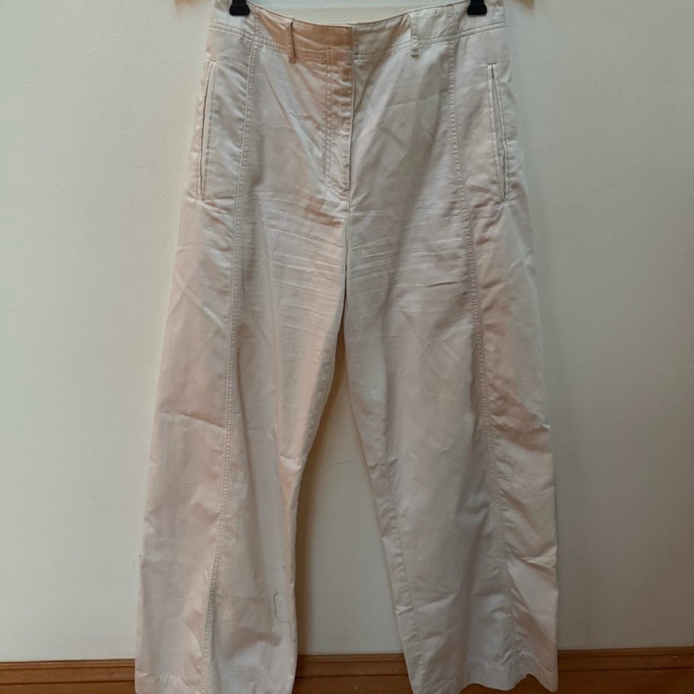 Cream Wide-Leg Pants
